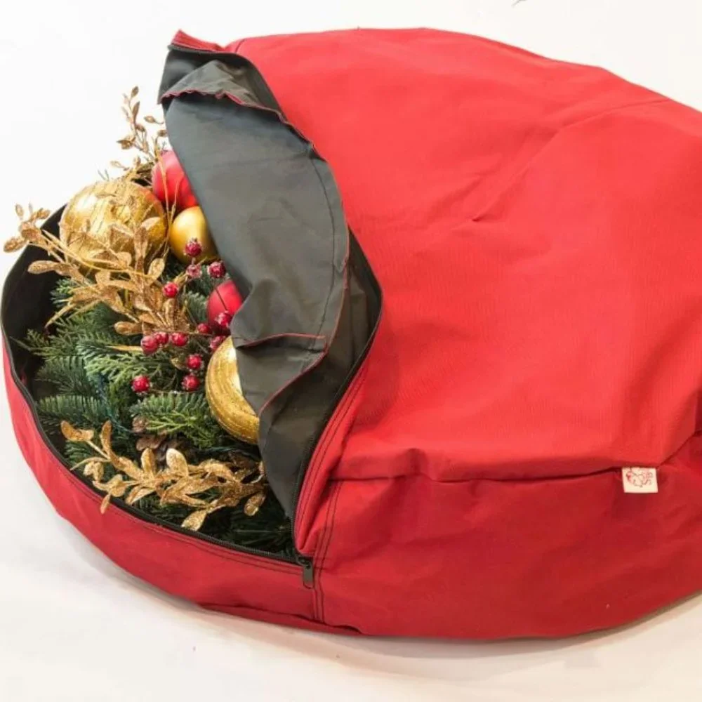 Large Red Wreath Storage Bag